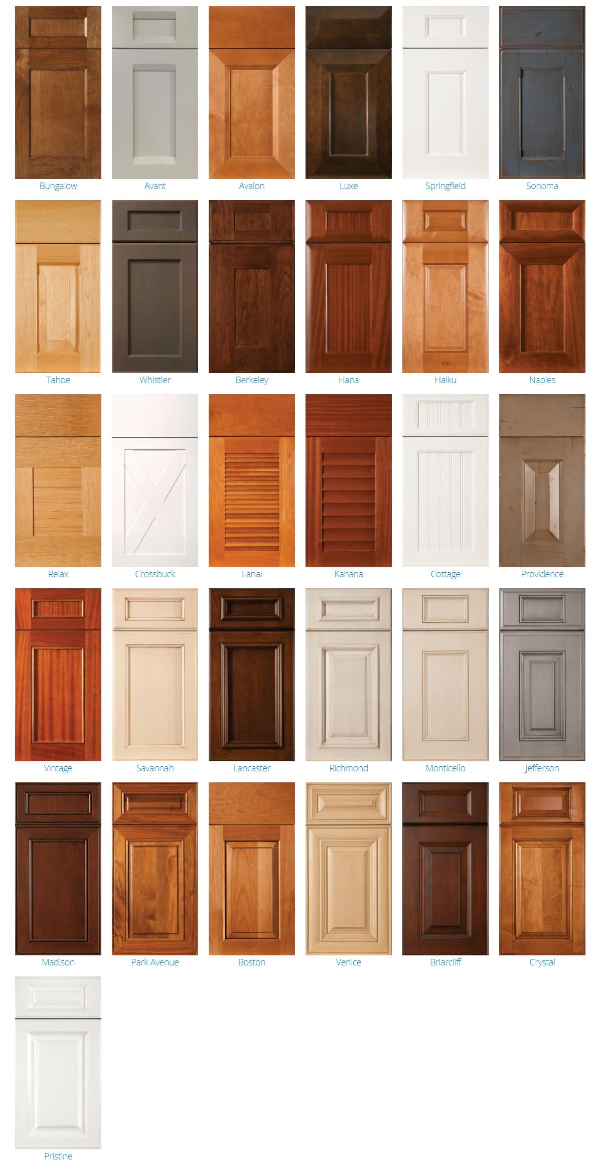 2900 Series Cabinet Door Styles